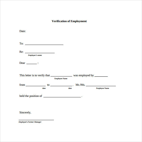 18 Employment Verification Letter Templates Download for Free 18 Employment Verification Letter Templates Download for Free