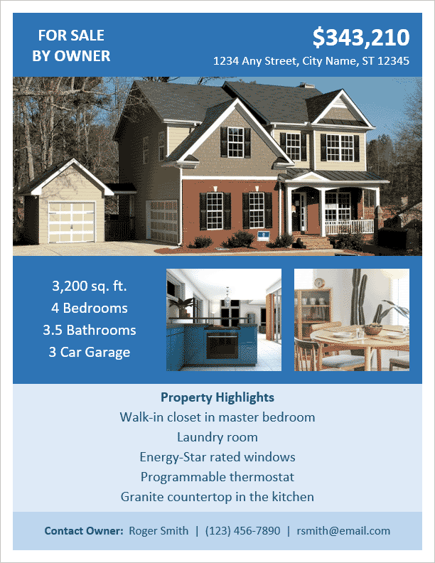 FSBO Flyer Template for Word FSBO Flyer Template for Word