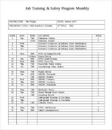 Job Schedule Templates 7+Free Word, PDF Documents Download Job Schedule Templates 7+Free Word, PDF Documents Download