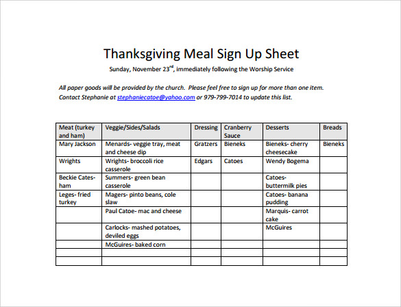 23+ Sample Sign Up Sheet Templates – PDF,Word, Pages, Excel 23+ Sample Sign Up Sheet Templates – PDF,Word, Pages, Excel
