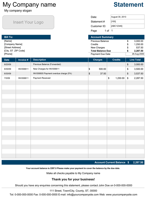 Free Billing Statement Templates | InvoiceBerry Free Billing Statement Templates | InvoiceBerry