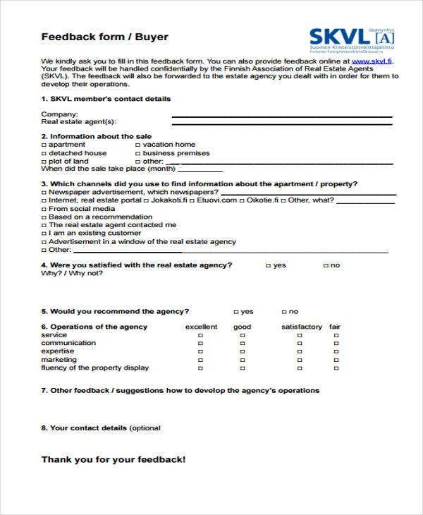 realtor feedback forms Realtor Feedback Forms Will Be A realtor feedback forms Realtor Feedback Forms Will Be A