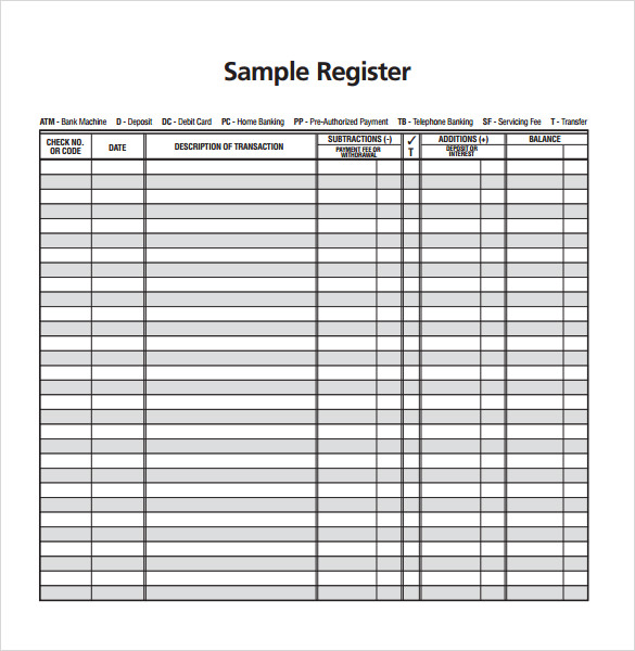 10 Sample Check Register Templates to Download | Sample Templates 10 Sample Check Register Templates to Download | Sample Templates
