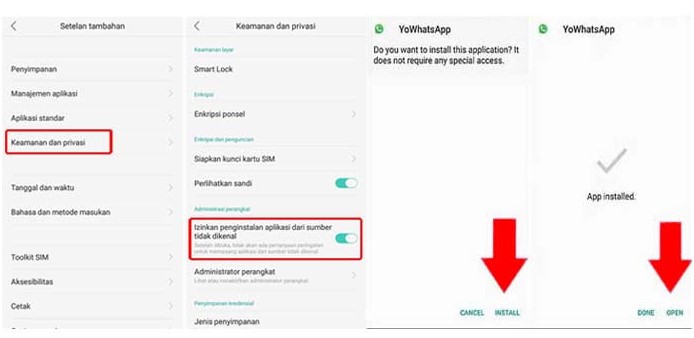 Cara Download Instal Apk Yowhatsapp