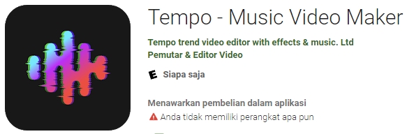 Aplikasi Tempo Music Video Maker